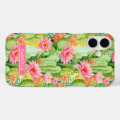 Blooming Watercolor Cacti Personalized Case-Mate iPhone Case (Achterkant (horizontaal))