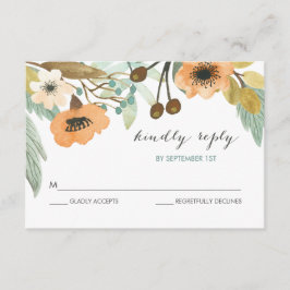 Blooming Waterverf RSVP-kaart RSVP Kaartje