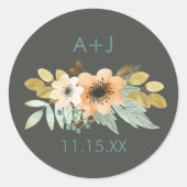 Blooming Waterverf Wedding Sticker (Voorkant)