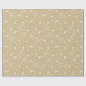 Blooming White Hibiscus Flowers op Gold Cadeaupapier (Vlak)