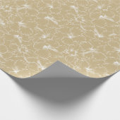 Blooming White Hibiscus Flowers op Gold Cadeaupapier (Hoek)