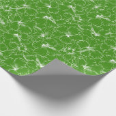 Blooming White Hibiscus Flowers op Green Cadeaupapier (Hoek)