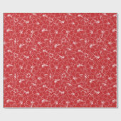 Blooming White Hibiscus Flowers op Red Cadeaupapier (Vlak)