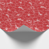 Blooming White Hibiscus Flowers op Red Cadeaupapier (Hoek)