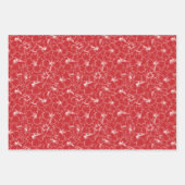 Blooming White Hibiscus Flowers op Red Inpakpapier Vel (Voorkant 3)