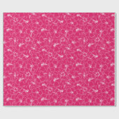Blooming White Hibiscus Flowers op Roze Cadeaupapier (Vlak)
