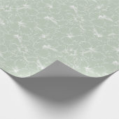 Blooming White Hibiscus Flowers op Sage Green Cadeaupapier (Hoek)