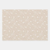 Blooming White Hibiscus Flowers op Taupe Inpakpapier Vel (Voorkant 2)