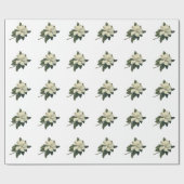  Blooming White Magnolia Blossom Flowers Cadeaupapier (Vlak)