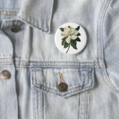 Blooming White Magnolia Blossom Flowers Ronde Button 5,7 Cm (In situ)