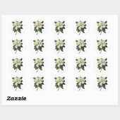  Blooming White Magnolia Blossom Flowers Ronde Sticker (Vel)