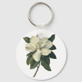  Blooming White Magnolia Blossom Flowers Sleutelhanger (Voorkant)
