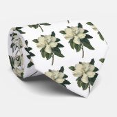  Blooming White Magnolia Blossom Flowers Stropdas (Opgerold)