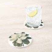 Blooming White Magnolia Blossom Flowers Zandsteen Onderzetter (Zijkant)