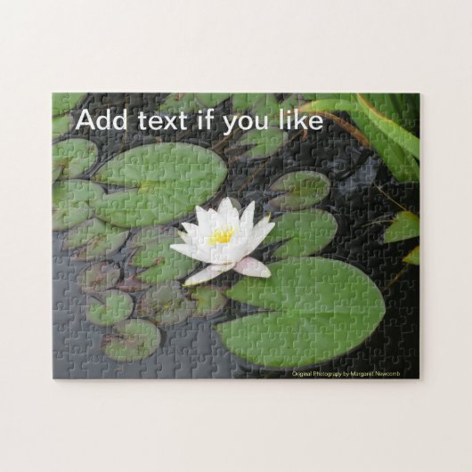 Blooming White Water Lily Jigzaag Puzzle Legpuzzel (Horizontaal)