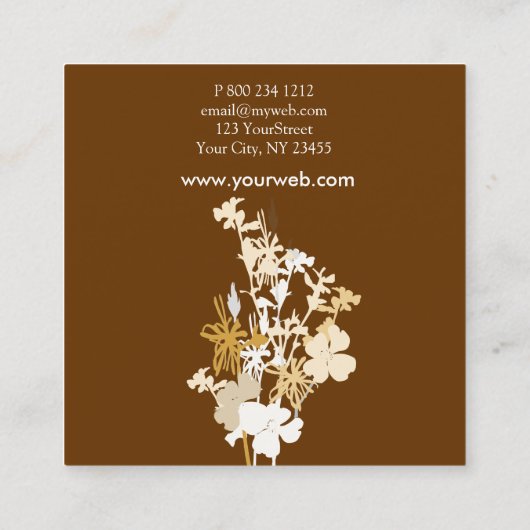 Blooming Wilde bloemen Florist Modern Professional Vierkante Visitekaartje (Achterkant)