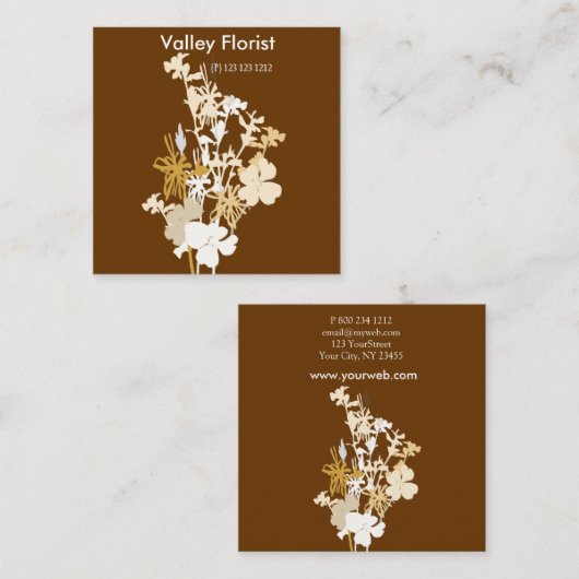 Blooming Wilde bloemen Florist Modern Professional Vierkante Visitekaartje (Voorkant / Achterkant)