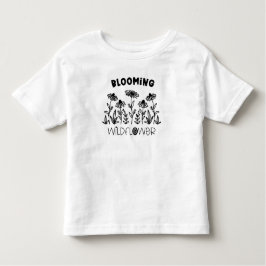 Blooming Wildflower Black White Matching Mammie me Kinder Shirts