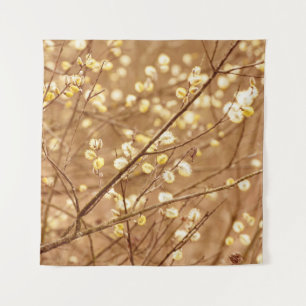 Blooming wille takken in de lente, seizoensgebonde wandkleed