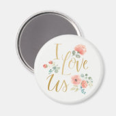 Blooming, wit | Ik hou van ons Magneet (Voorkant / Achterkant)