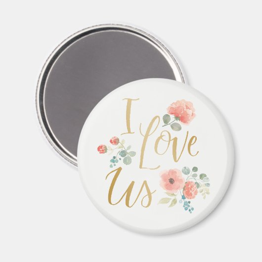 Blooming, wit | Ik hou van ons Magneet (Voorkant / Achterkant)