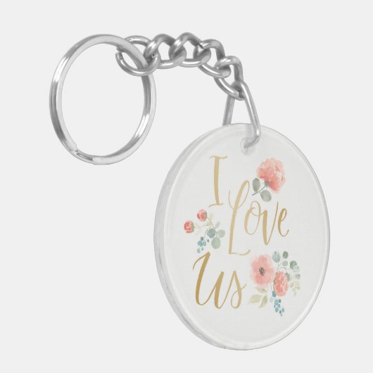 Blooming, wit | Ik hou van ons Sleutelhanger (Voorkant Links)