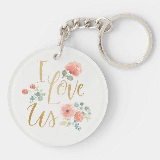 Blooming, wit | Ik hou van ons Sleutelhanger (Achterkant)