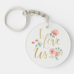 Blooming, wit   Ik hou van ons Sleutelhanger