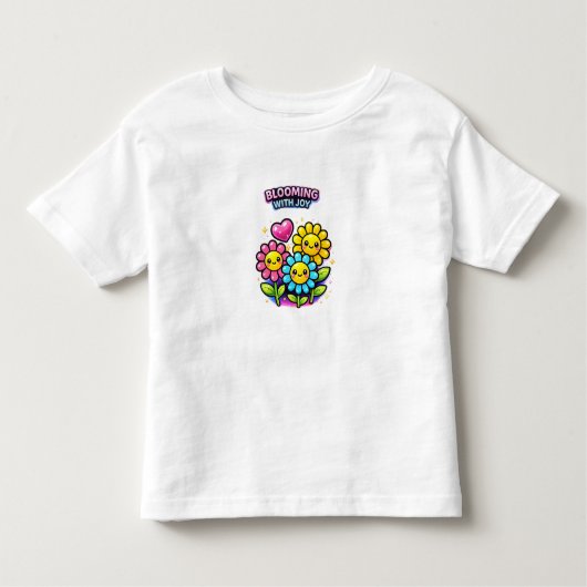 Blooming With Joy Flowers – Cute Toddler Girl T-Sh Kinder Shirts (Voorkant)