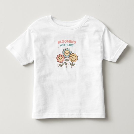 Blooming With Joy Flowers – Cute Toddler Girl T-Sh Kinder Shirts (Voorkant)