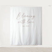 Blooming With Love Wedding Photo Backdrop Wandkleed (Voorkant)