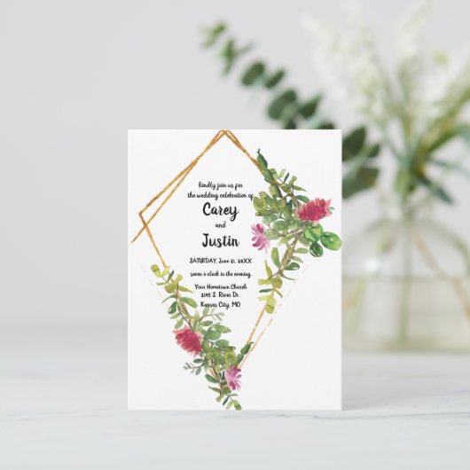 Blooming woestijn Succulent Wedding Noite Briefkaa Briefkaart (Staand voorkant)