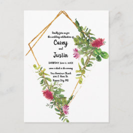 Blooming woestijn Succulent Wedding Noite Briefkaa Briefkaart