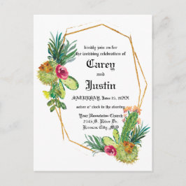 Blooming woestijn Succulent Wedding Noite Briefkaa Briefkaart
