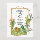Blooming woestijncactus Geometric Wedding Briefkaart (Voorkant)