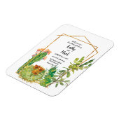 Blooming woestijncactus Geometric Wedding Magneet (Linkerzijde)