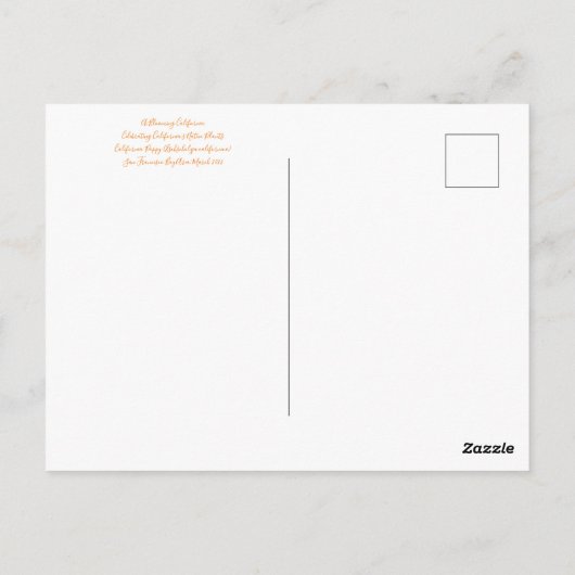 Bloomings uit Californië: Bicolor Poppies Briefkaart (Achterkant)