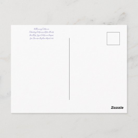 Bloomings uit Californië: Sage Poppies Briefkaart (Achterkant)