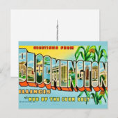 Bloomington IL Groet Ansichtkaart Briefkaart (Voorkant / Achterkant)