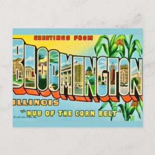 Bloomington IL Groet Ansichtkaart Briefkaart