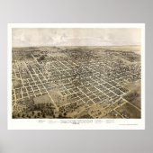 Bloomington, IL Panorama Map - 1867 Poster (Voorkant)