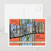 Bloomington, Illinois  Big Letters Briefkaart (Voorkant / Achterkant)