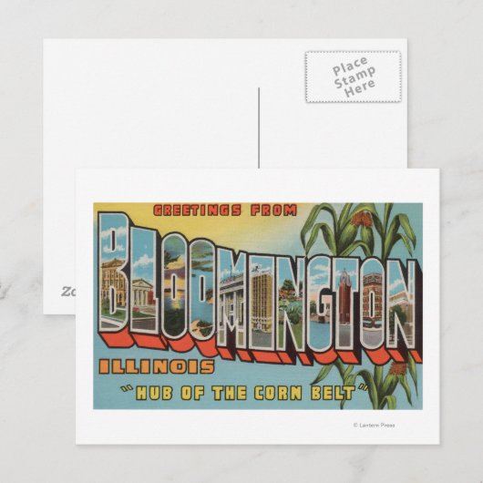 Bloomington, Illinois - Large Letter Scenes 2 Briefkaart (Voorkant / Achterkant)