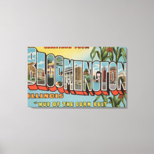 Bloomington, Illinois - Large Letter Scenes 2 Canvas Afdruk