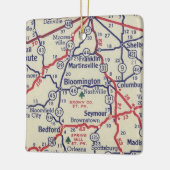Bloomington in 50's Map Keramisch Ornament (Links)