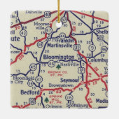 Bloomington in 50's Map Keramisch Ornament (Achterkant)