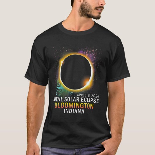 Bloomington Indiana Total Solar Eclipse April 8 20 T-shirt (Voorkant)
