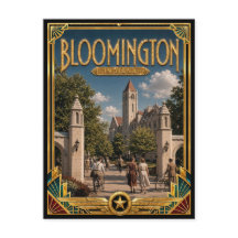 Bloomington Indiana Vintage Art Deco Gouden Tijdpe