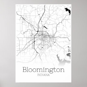 Bloomington-kaart - Indiana - Poster voor stadskaa