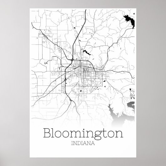 Bloomington-kaart - Indiana - Poster voor stadskaa (Voorkant)